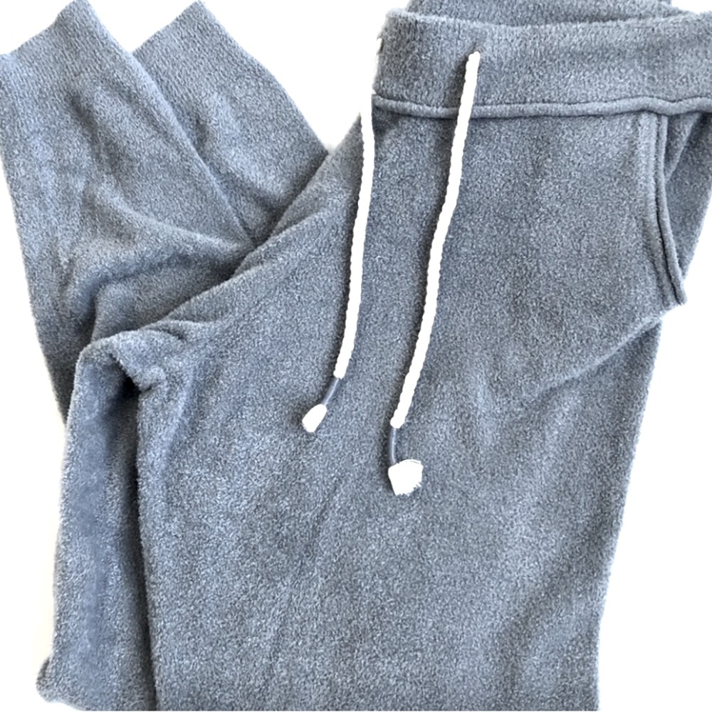 Young Fabulous and Broke Blue Gray Fuzzy Jogger Lounge pants